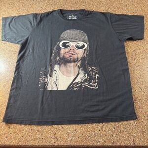 Kurt Cobain Nirvana T Shirt Mens XL Skater Y2K Band Graphic Tee Black Grunge